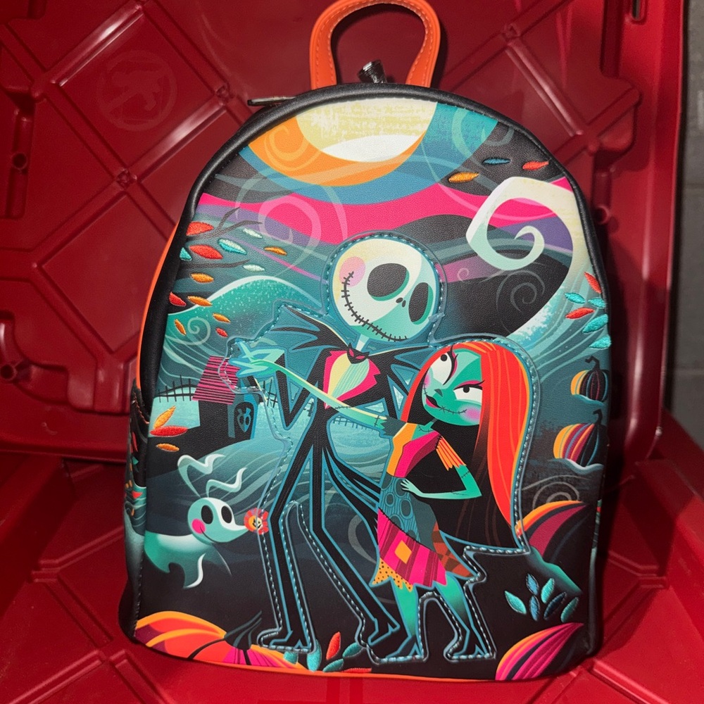 Colorful jack and sally nightmare before christmas mini loungefly Backpack
